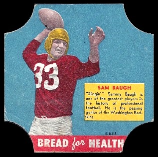 Sammy Baugh 1950 Bread for Health Labels football card