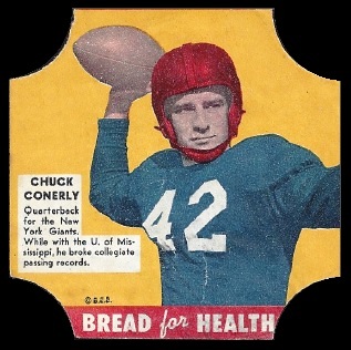 Charley Conerly 1950 Bread for Health Labels football card