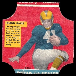 Glenn Davis 1950 Bread for Health Labels football card