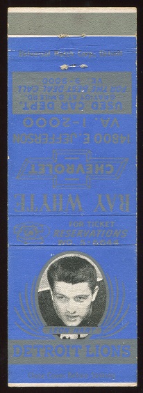 Leon Hart 1950 Lions Matchbooks football card Leon Hart 1950 Lions Matchbooks football card