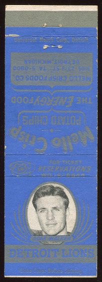 Doak Walker 1950 Lions Matchbooks football card Doak Walker 1950 Lions Matchbooks football card