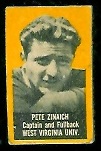 Pete Zinaich (yellow) 1950 Topps Felt Backs football card