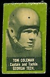 Tom Coleman 1950 Topps Felt Backs football card