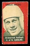 Charlie Justice 1950 Topps Felt Backs football card