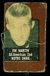 Jim Martin (brown) 1950 Topps Felt Backs football card