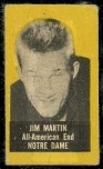 Jim Martin (yellow) 1950 Topps Felt Backs football card