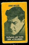 John Miller (yellow) 1950 Topps Felt Backs football card