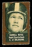 Darrell Royal (brown) 1950 Topps Felt Backs football card