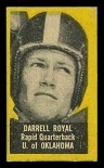 Darrell Royal (yellow) 1950 Topps Felt Backs football card