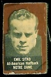 Emil Sitko (brown) 1950 Topps Felt Backs football card