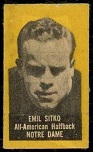 Emil Sitko (yellow) 1950 Topps Felt Backs football card