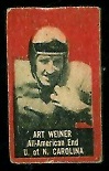 Art Weiner 1950 Topps Felt Backs football card