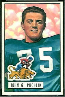 John Prchlik 1951 Bowman football card