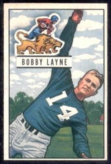 Bobby Layne 1951 Bowman football card