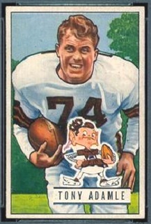 Tony Adamle 1951 Bowman football card