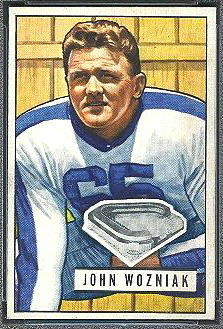 John Wozniak 1951 Bowman football card