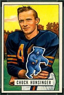 Chuck Hunsinger 1951 Bowman football card