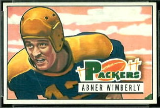 Abner Wimberly 1951 Bowman football card