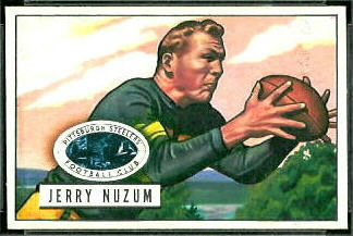 Jerry Nuzum 1951 Bowman football card