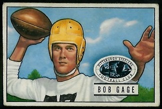 Bob Gage 1951 Bowman football card