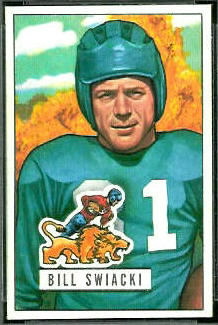 Bill Swiacki 1951 Bowman football card