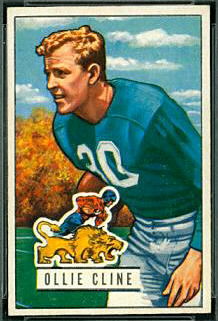 Ollie Cline 1951 Bowman football card Ollie Cline 1951 Bowman football card