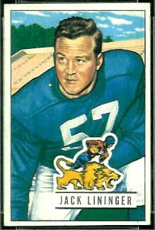 Jack Lininger 1951 Bowman football card