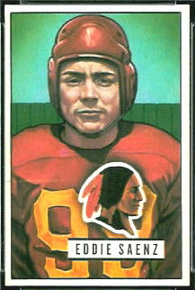 Eddie Saenz 1951 Bowman football card Eddie Saenz 1951 Bowman football card