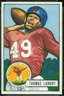 Tom Landry 1951 Bowman football card