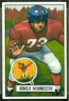 Arnie Weinmeister 1951 Bowman football card Arnie Weinmeister 1951 Bowman football card