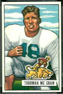 Thurman McGraw 1951 Bowman football card