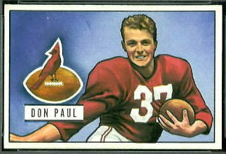 Don Paul 1951 Bowman football card