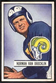 Norm Van Brocklin 1951 Bowman football card