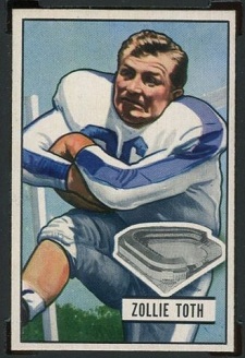 Zollie Toth 1951 Bowman football card