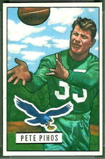 Pete Pihos 1951 Bowman football card Pete Pihos 1951 Bowman football card