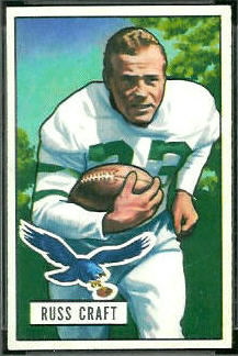 Russ Craft 1951 Bowman football card