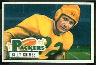 Billy Grimes 1951 Bowman football card