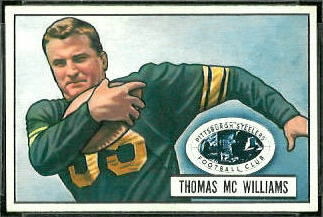 Tom McWilliams 1951 Bowman football card