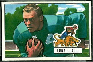Don Doll 1951 Bowman football card