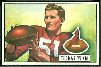 Tom Wham 1951 Bowman football card