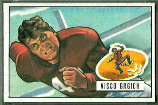 Visco Grgich 1951 Bowman football card