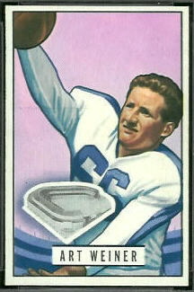 Art Weiner 1951 Bowman football card