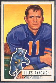 Julie Rykovich 1951 Bowman football card