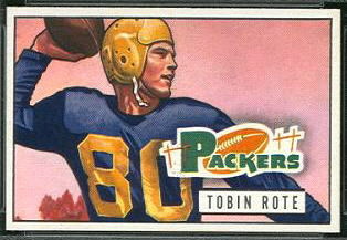Tobin Rote 1951 Bowman football card Tobin Rote 1951 Bowman football card