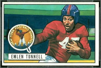 Emlen Tunnell 1951 Bowman football card Emlen Tunnell 1951 Bowman football card