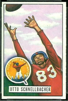 Otto Schnellbacher 1951 Bowman football card Otto Schnellbacher 1951 Bowman football card