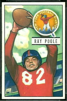 Ray Poole 1951 Bowman football card