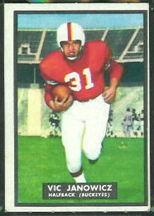 Vic Janowicz 1951 Topps Magic football card