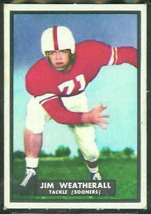 Jim Weatherall 1951 Topps Magic football card