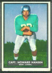 Howard Hansen 1951 Topps Magic football card